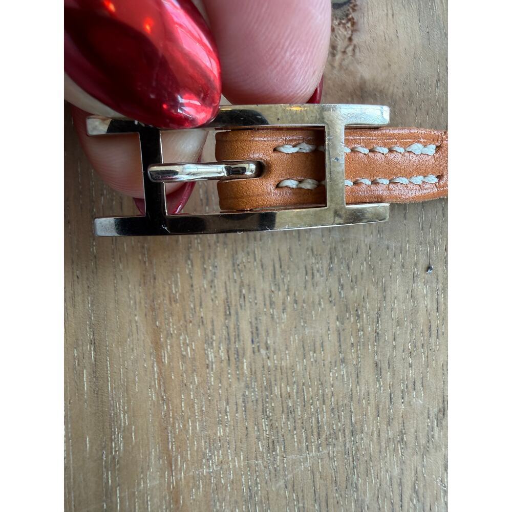 Hermès Hapi Cognac and Silver Triple Tour Bracelet AUTHENTIC comes with box - Picture 7 of 10